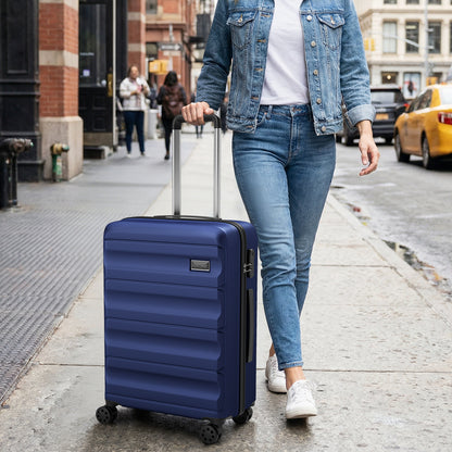 3-Piece Hardside Luggage Set 20/24/28 Inch Lightweight Hardside Suitcases, Navy Camping at Gallery Canada