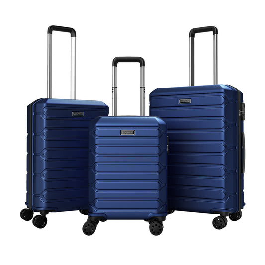 3-Piece Hardside Luggage Set Lightweight Hardside Suitcases with 8-Spinner Wheels, Navy Camping Navy at Gallery Canada