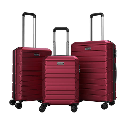 3-Piece Hardside Luggage Set Lightweight Hardside Suitcases with 8-Spinner Wheels, Red Camping Red at Gallery Canada