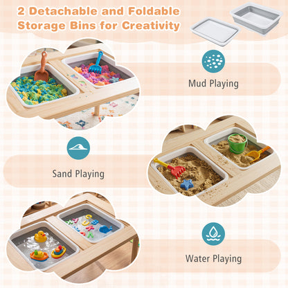 3-Piece Kids Activity Table & Chair Set, Adjustable Height, Natural Kids Table & Chair Sets at Gallery Canada