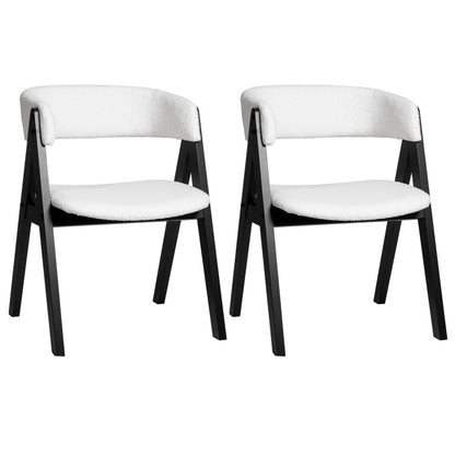 3-Piece Mid-Century Dining Set with 36” Round Pedestal Table and 2 Sherpa Upholstered Chairs Dining Room Sets at Gallery Canada