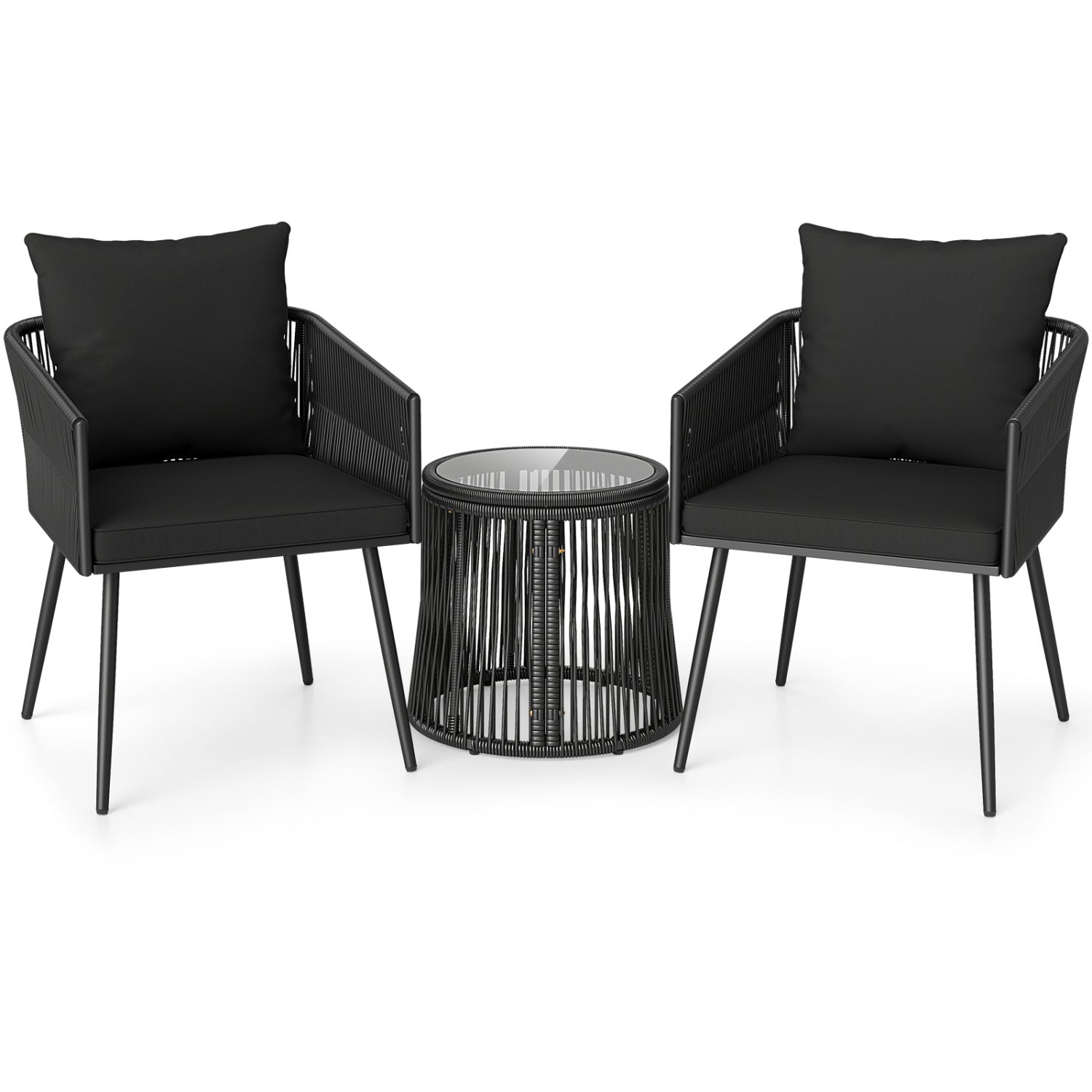 3-Piece Outdoor Furniture Set With Cushions, Porch Garden Patio Conversation Sets at Gallery Canada