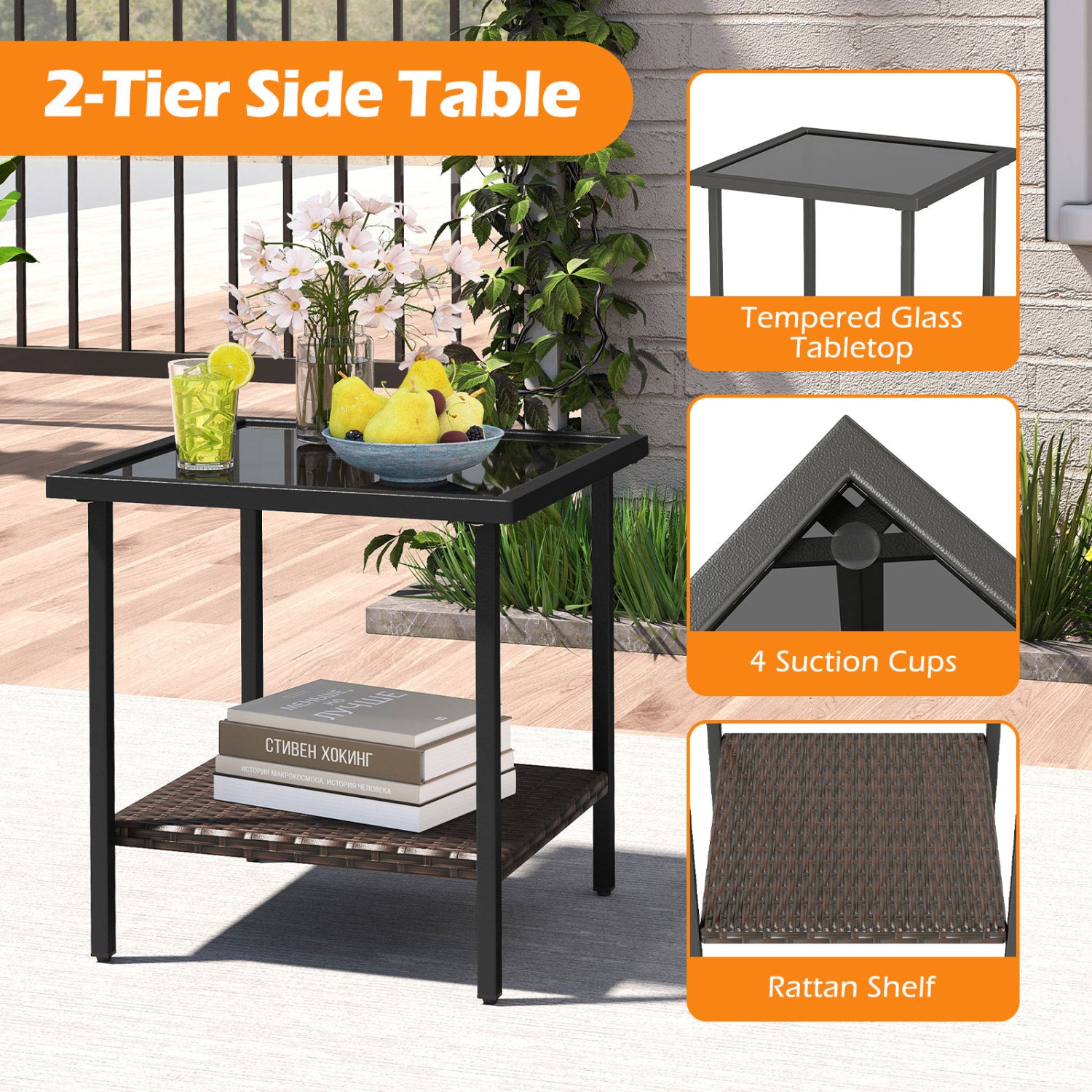 Outdoor Swivel Chair Set, 3 Piece, With Tempered Glass Side Table, Gray Patio Conversation Sets at Gallery Canada