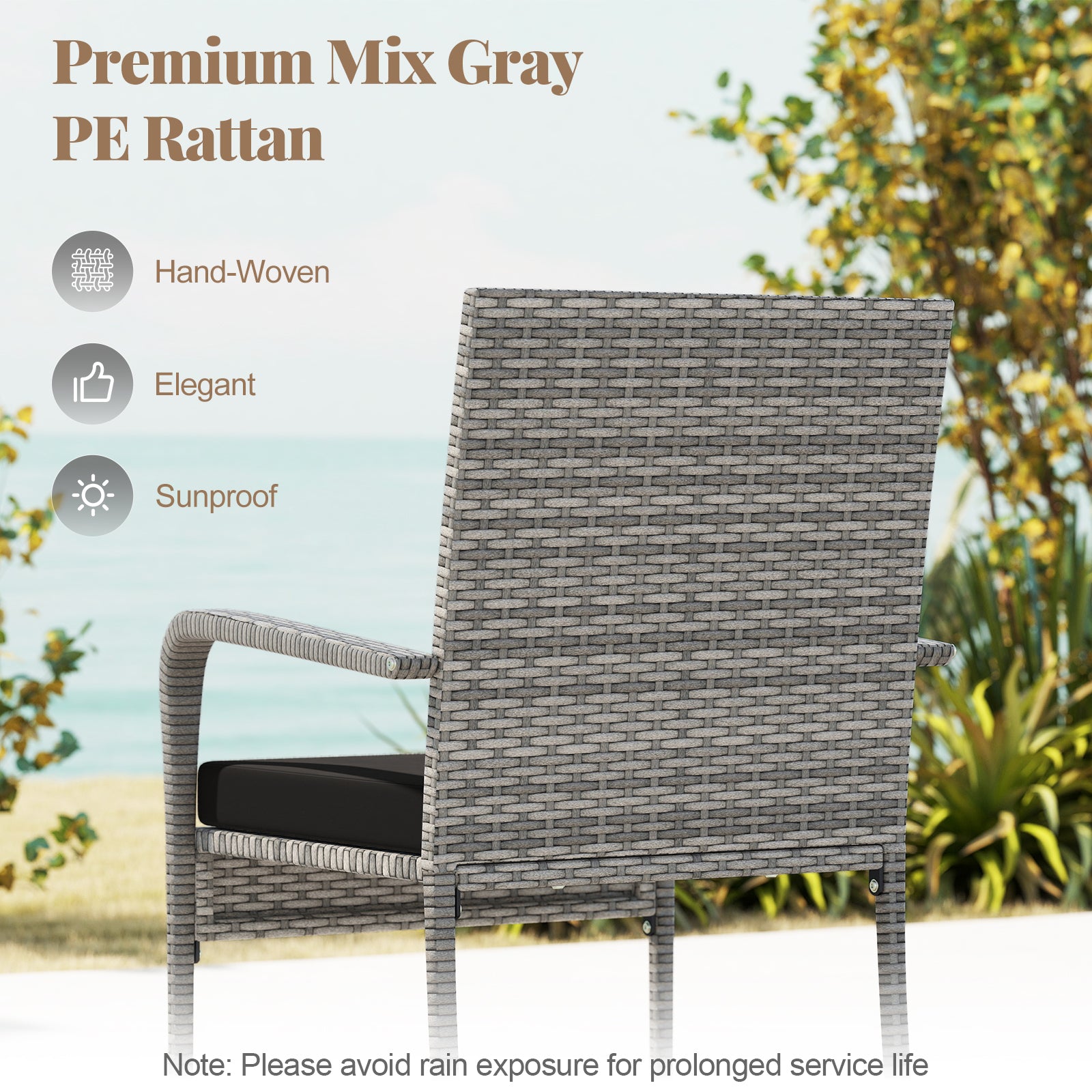 3 Piece Patio Set With Cushions, Tempered Glass Tabletop, Black Patio Furniture Sets at Gallery Canada