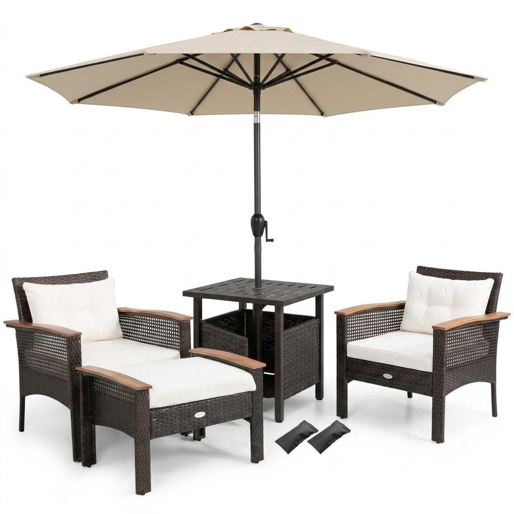 3-Piece Patio Lounge Set, Umbrella & Side Table Patio Conversation Sets at Gallery Canada