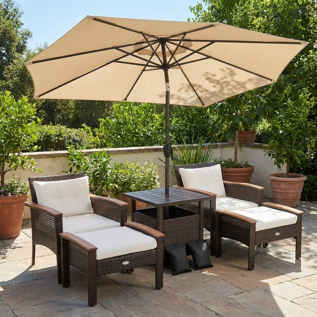 3-Piece Patio Lounge Set, Umbrella & Side Table Patio Conversation Sets at Gallery Canada