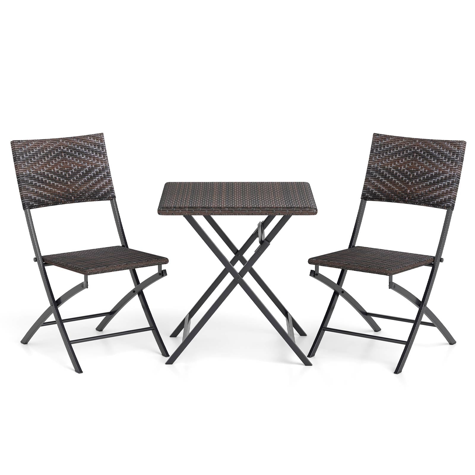 3 Piece Rattan Bistro Set, Outdoor Folding Dining Table And Chairs Patio Conversation Sets Options at Gallery Canada