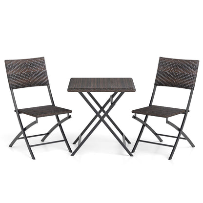 3 Piece Rattan Bistro Set, Outdoor Folding Dining Table And Chairs Patio Conversation Sets Options at Gallery Canada