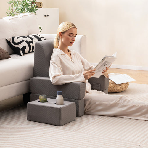 Extra Large Lap Desk, 3-Piece Reading Pillow Set, Gray