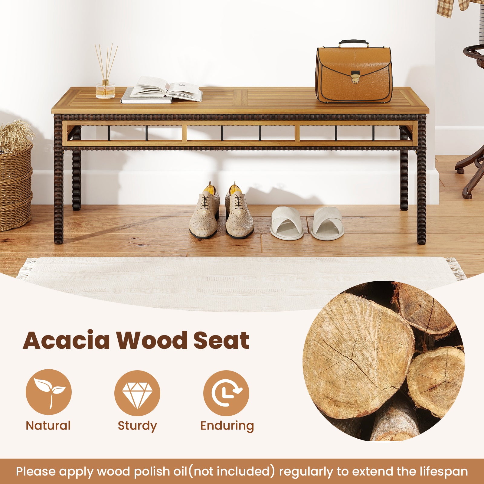 3 Pieces Acacia Wood Patio Dining Set for Deck and Backyard Patio Dining Sets at Gallery Canada
