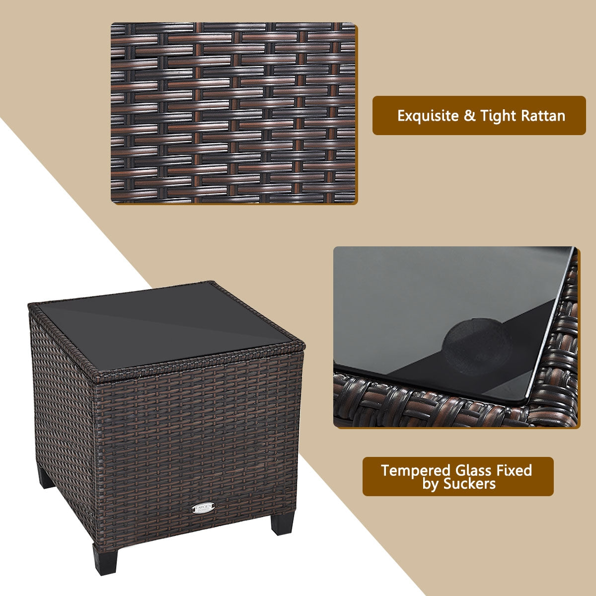 3 Piece Rattan Patio Set With Coffee Table, Black Patio Conversation Sets at Gallery Canada