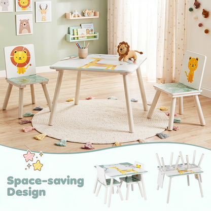 3-Piece Kids Table And Chairs Set, Animal Patterns, Ages 3-6 Kids Table & Chair Sets at Gallery Canada