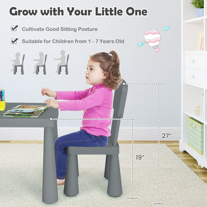 Kids Play Table And Chair Set, 3 Pieces, Gray Kids Table & Chair Sets at Gallery Canada