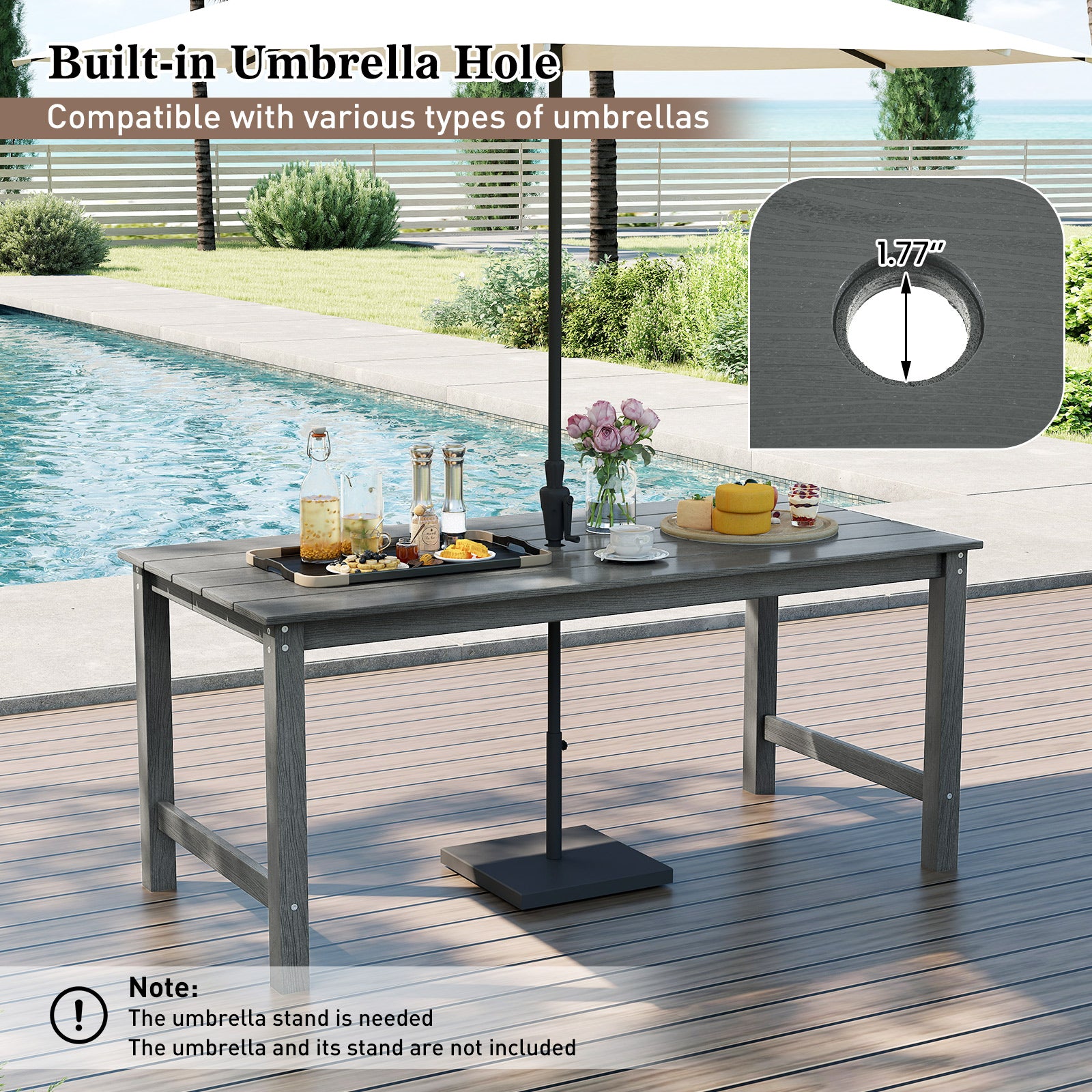Outdoor Dining Table Set, 3 Pieces, 2 Benches, Gray Patio Dining Sets at Gallery Canada