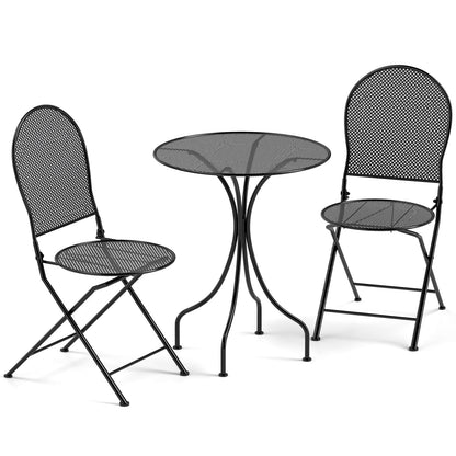 3 Piece Patio Bistro Set, Outdoor Conversation Furniture, Black Patio Conversation Sets Black at Gallery Canada