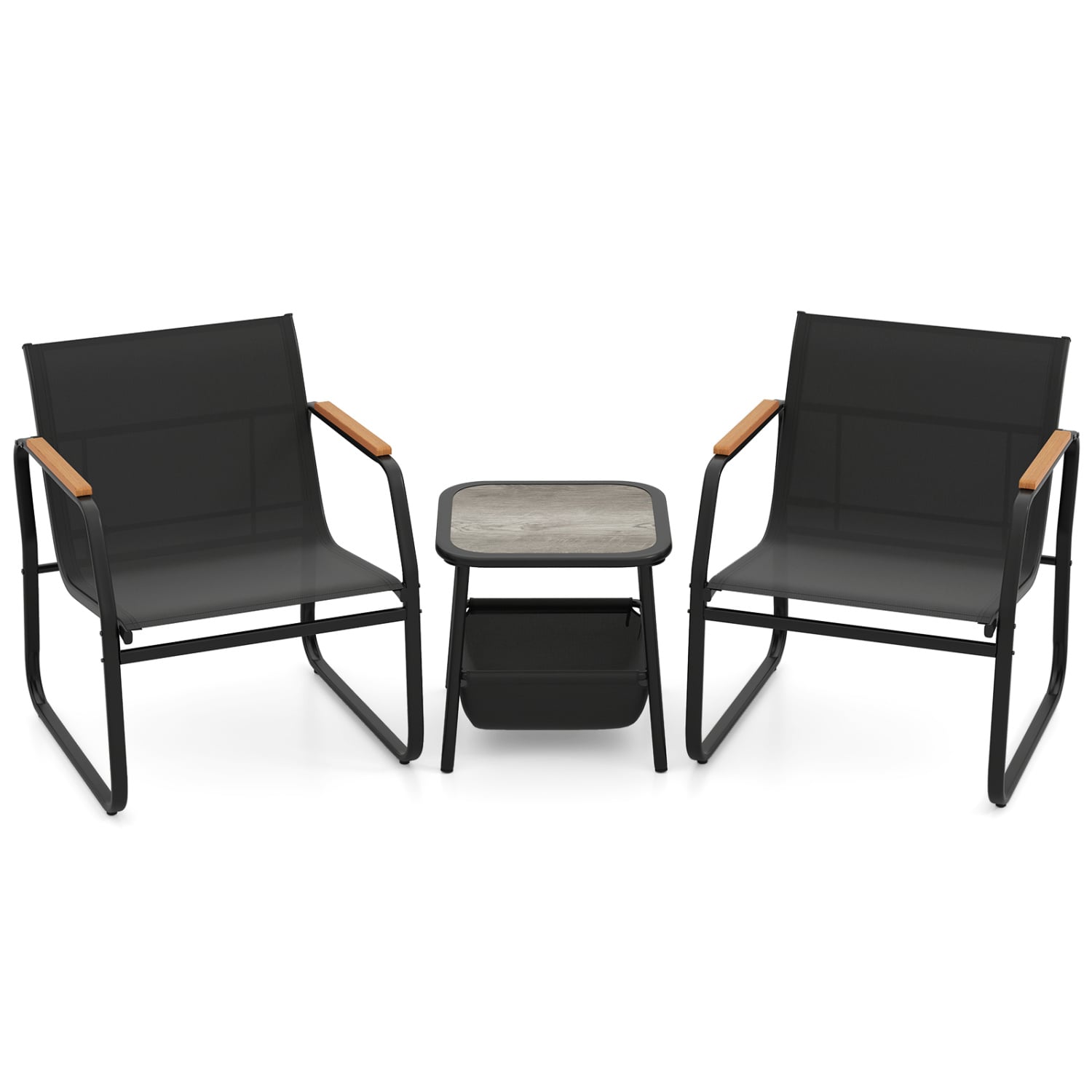 3-Piece Patio Bistro Set, Black Camping Furniture Black at Gallery Canada