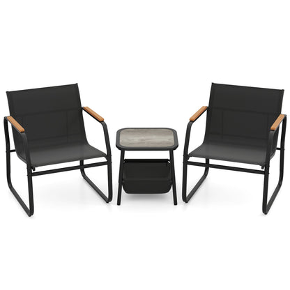 3-Piece Patio Bistro Set, Black Camping Furniture Black at Gallery Canada