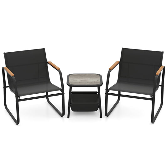 3-Piece Patio Bistro Set, Black Camping Furniture Black at Gallery Canada