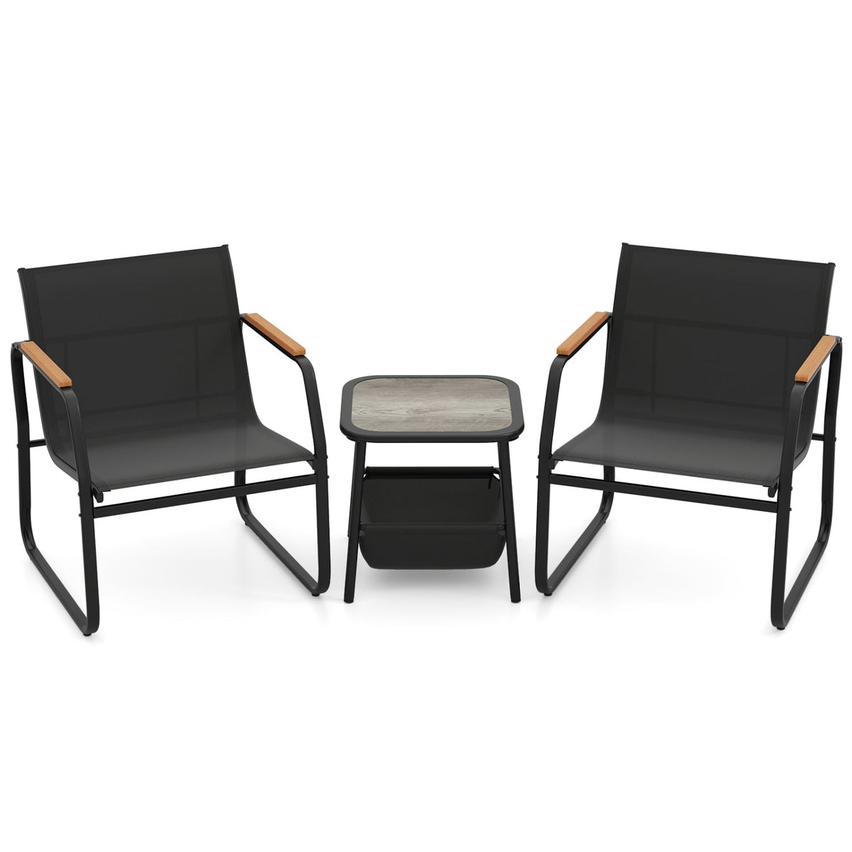 3-Piece Patio Bistro Set, Black Camping Furniture at Gallery Canada
