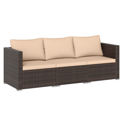 3-Piece Patio Sectional Sofa Set, Beige Outdoor Sectionals at Gallery Canada