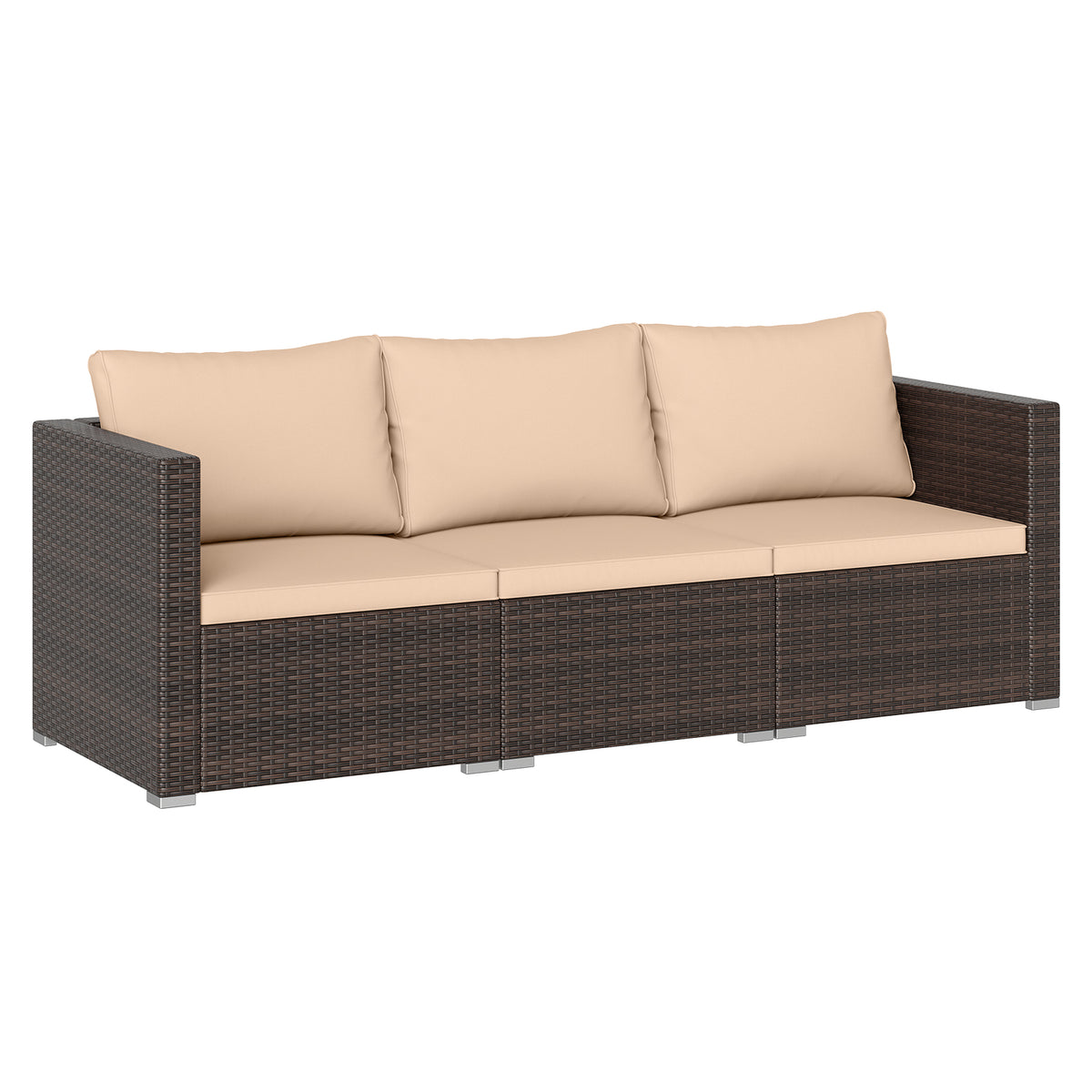 3-Piece Patio Sectional Sofa Set, Beige Outdoor Sectionals Beige at Gallery Canada