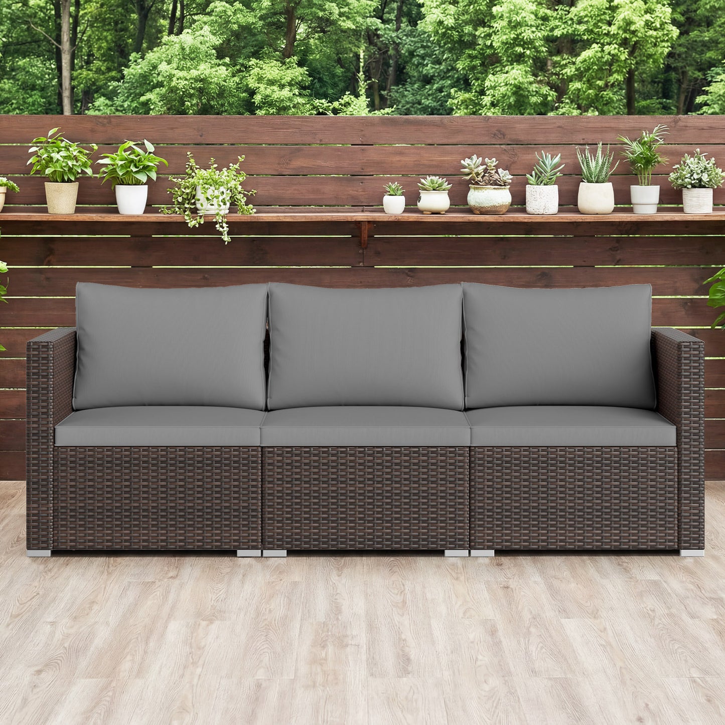 3-Piece Patio Sectional Sofa Set, Gray Outdoor Sectionals at Gallery Canada