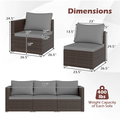 3-Piece Patio Sectional Sofa Set, Gray Outdoor Sectionals at Gallery Canada