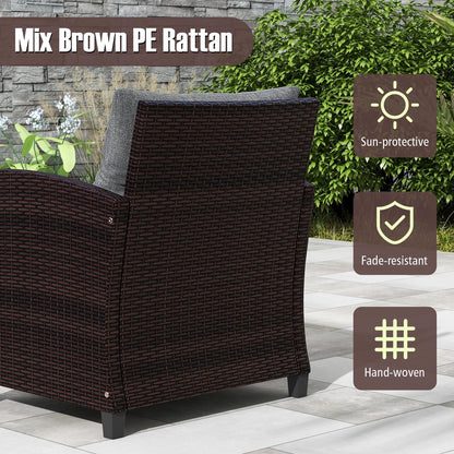 3 Piece Rattan Patio Furniture Set, Washable Cushion, Gray Patio Conversation Sets at Gallery Canada