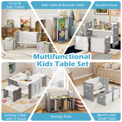 3-Piece Toddler Set With 2 Stools, Activity Table, Gray Kids Table & Chair Sets at Gallery Canada