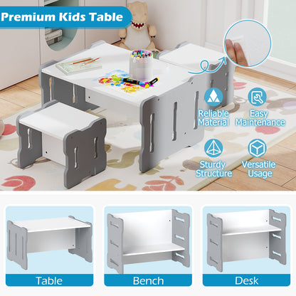 3-Piece Toddler Set With 2 Stools, Activity Table, Gray Kids Table & Chair Sets at Gallery Canada