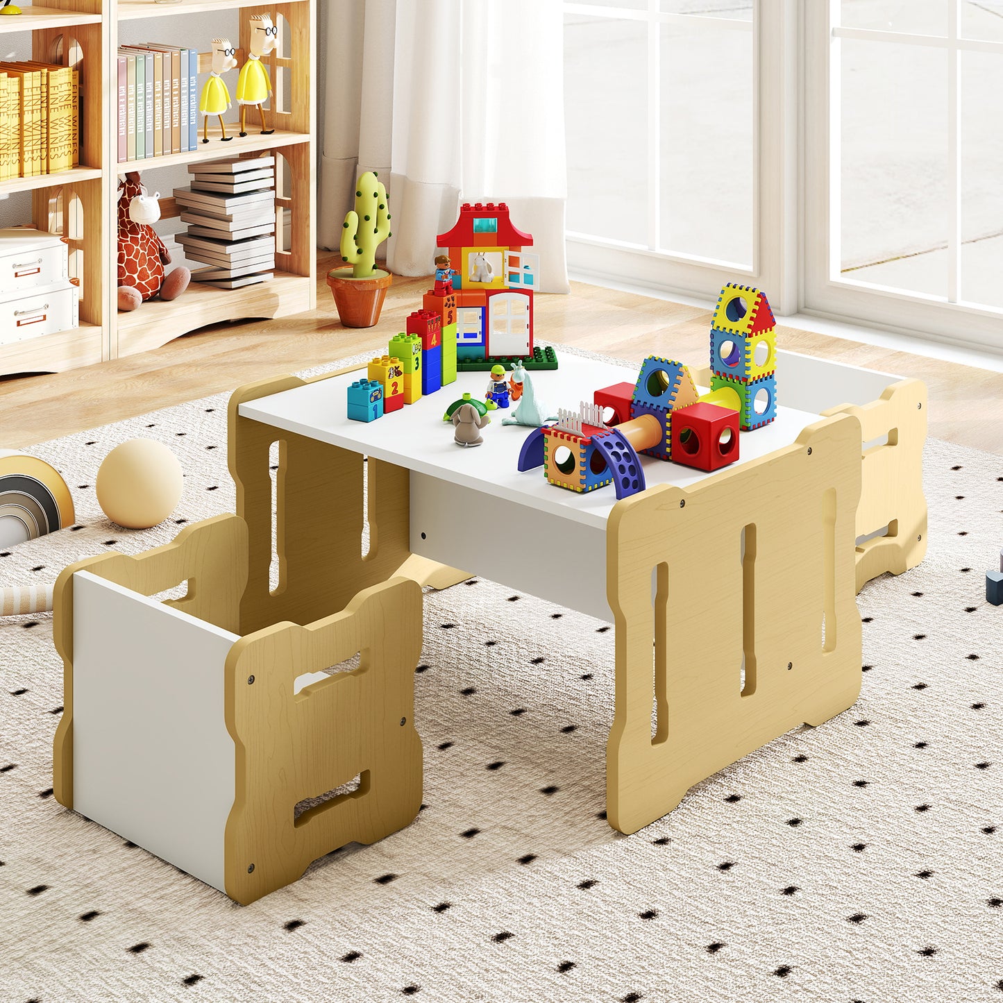 3-Piece Toddler Set, 2 Stools And Activity Table, Natural Kids Table & Chair Sets at Gallery Canada