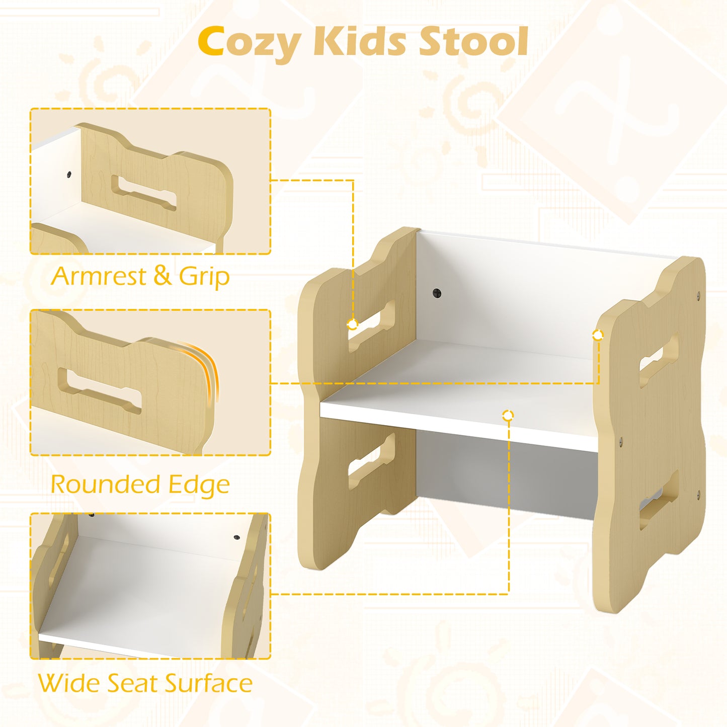 3-Piece Toddler Set, 2 Stools And Activity Table, Natural Kids Table & Chair Sets at Gallery Canada