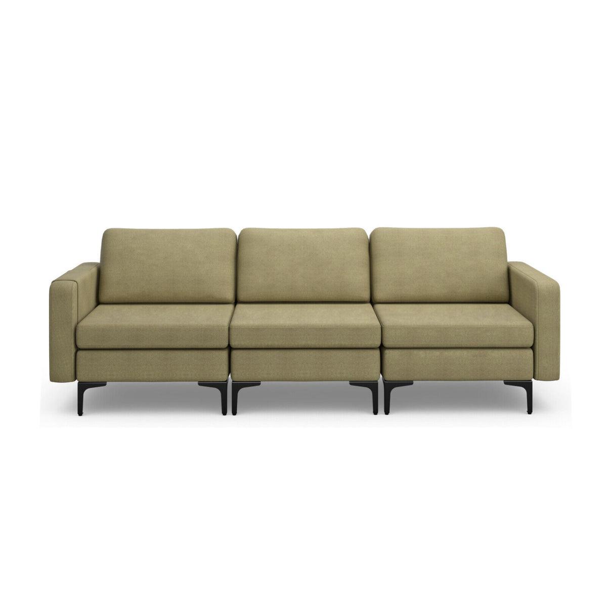 3-Seat Sectional Sofa, With Armrest Magazine Pocket, Metal Leg, Green Sofas & Loveseats at Gallery Canada
