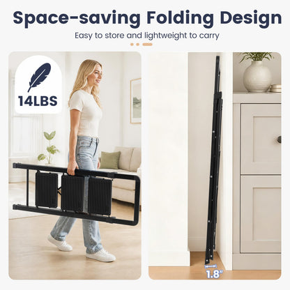 3 Step Folding Step Stool, Wide Anti-slip Pedals, Black Ladders at Gallery Canada