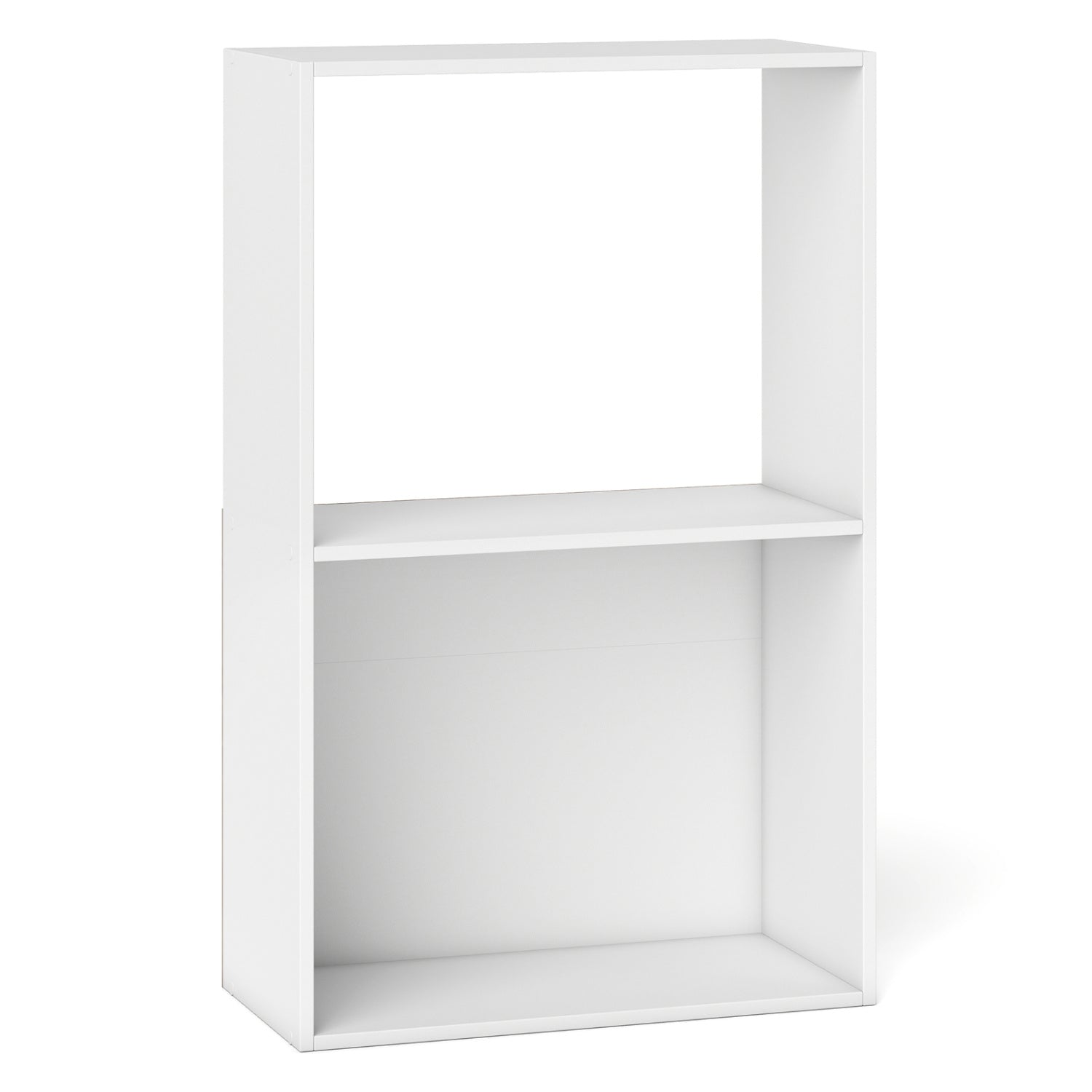 3-Tier Bookshelf with Open Storage Compartment and Freestanding Display Shelf, White Bookcases at Gallery Canada