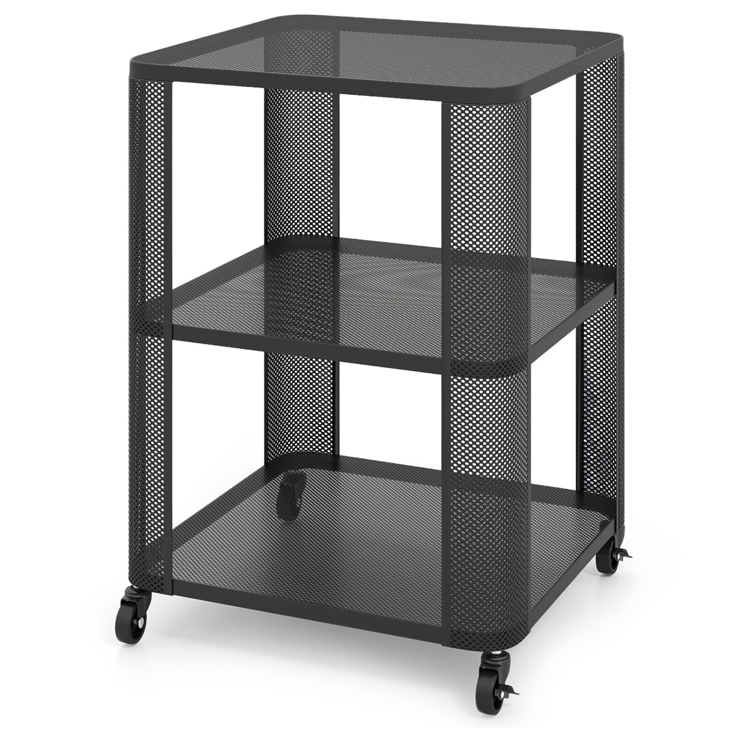 3-Tier Rolling End Table with Open Storage Shelves End & Side Tables at Gallery Canada