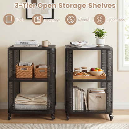 3-Tier Rolling End Table with Open Storage Shelves End & Side Tables at Gallery Canada