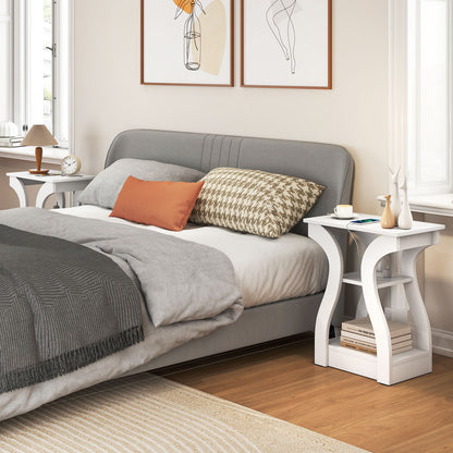 3-Tier End Tables With Charging Station, Set Of 2, White End & Side Tables at Gallery Canada