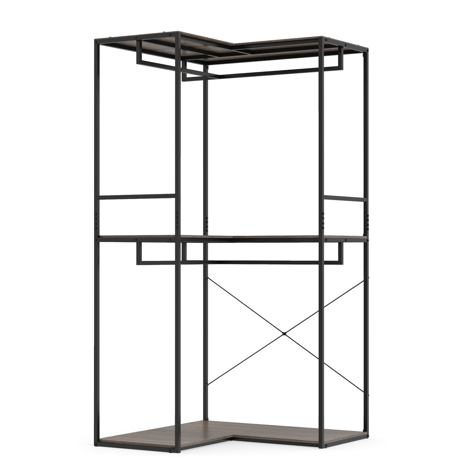 3-Tier Heavy Duty Clothes Rack with Shelves & Hanging Racks Clothing & Closet Storage at Gallery Canada