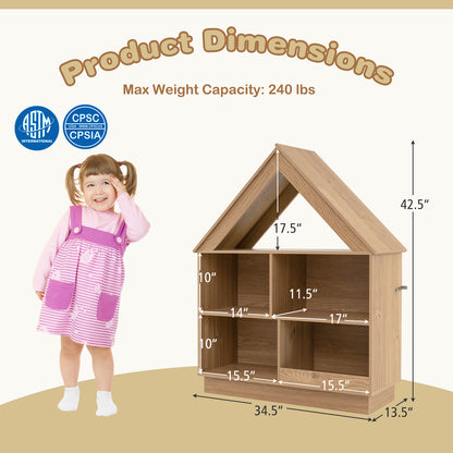 3-Tier House-Shaped Toy Storage Organizer, Natural Kids Storage at Gallery Canada