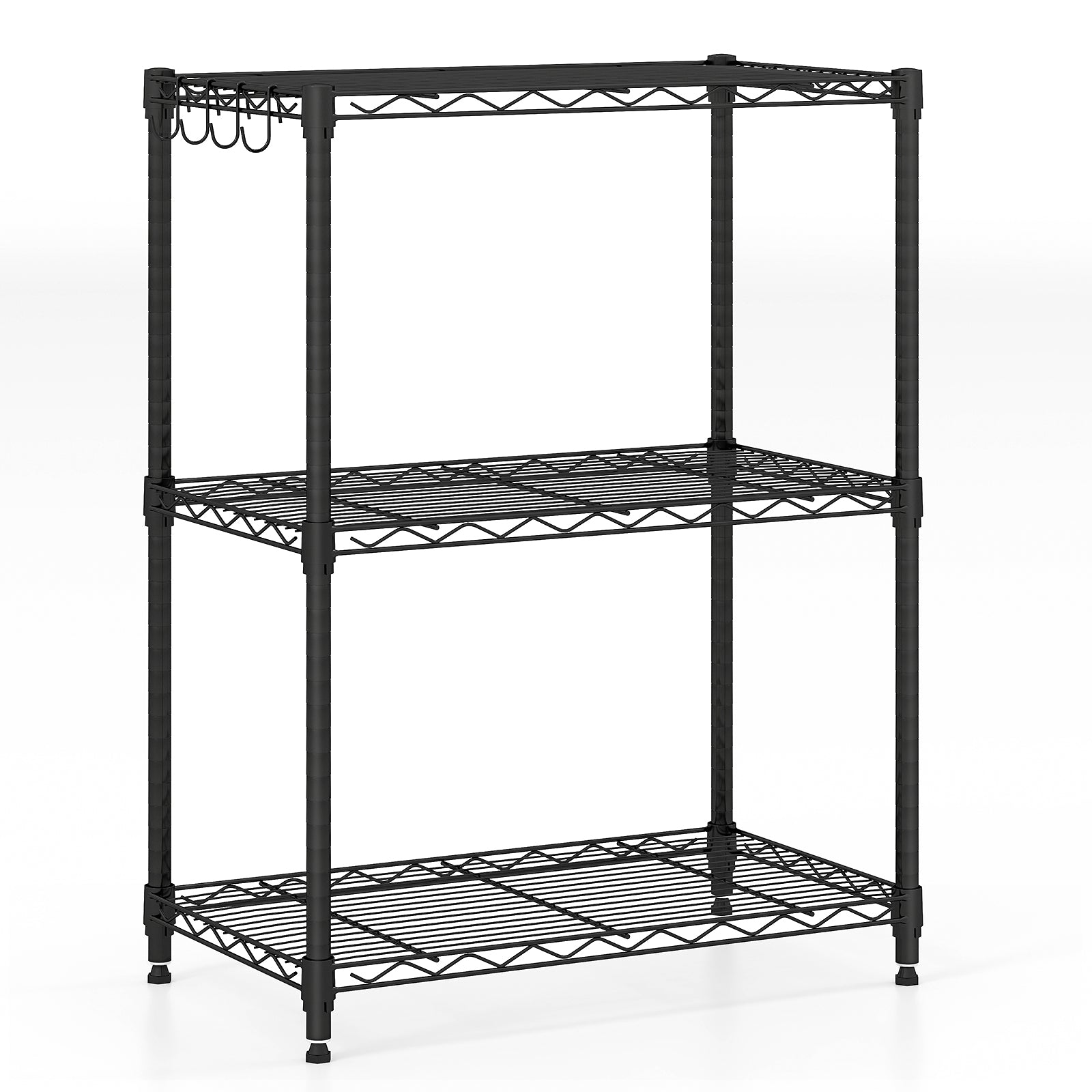 3-Tier Metal Storage Shelving Unit with V-Shaped Wire Rack and 450 LBS Capacity-DK, Black Garages at Gallery Canada