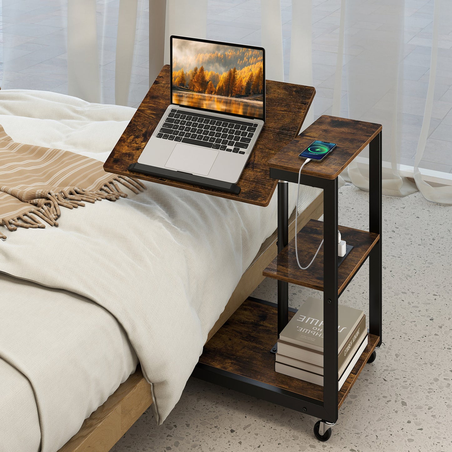 3-Tier Mobile Couch Side Table With Tiltable Top End & Side Tables at Gallery Canada