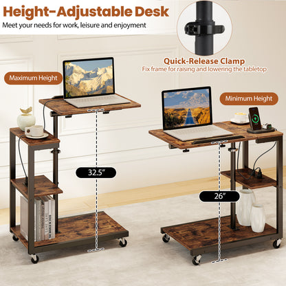 3-Tier Mobile Couch Side Table With Tiltable Top End & Side Tables at Gallery Canada