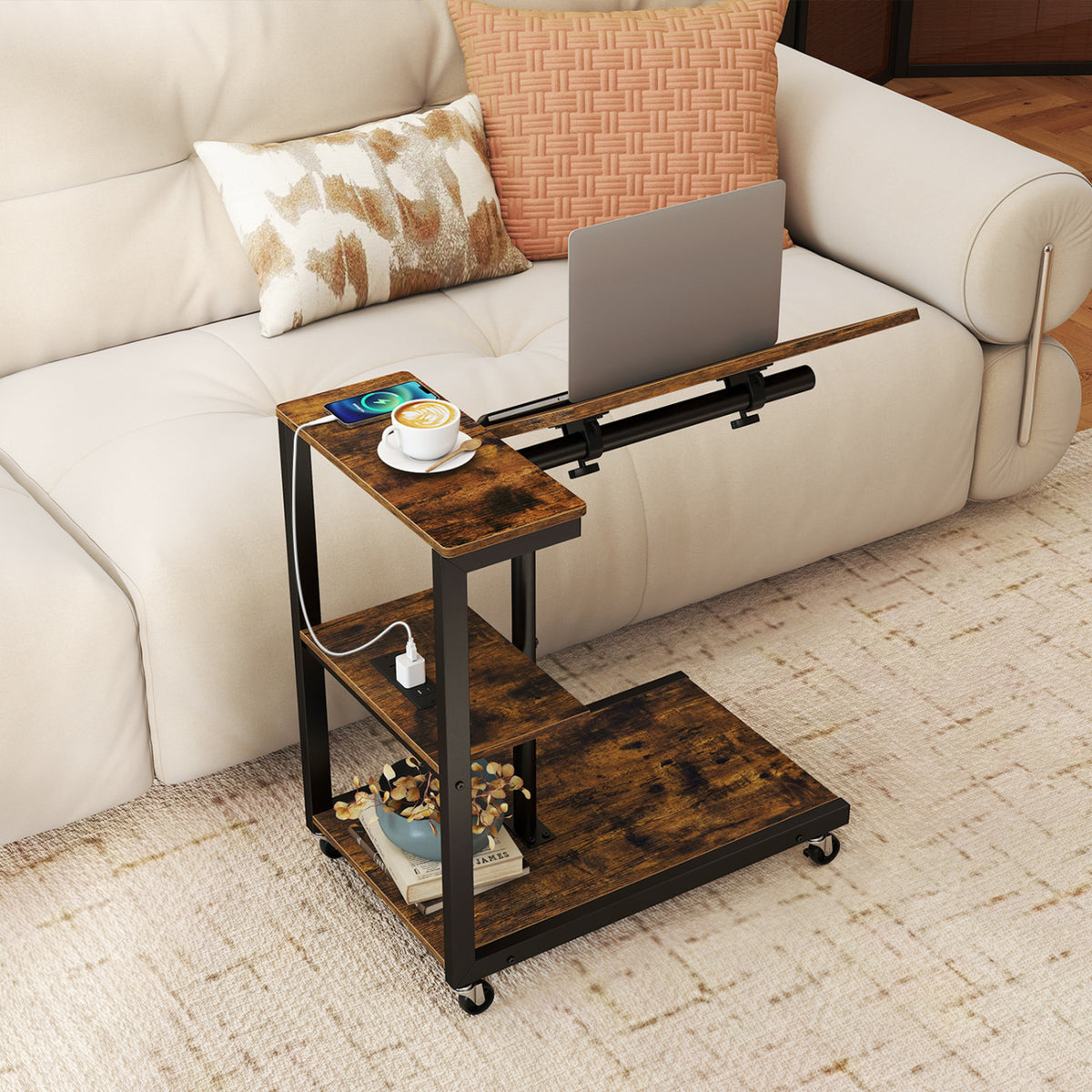 3-Tier Mobile Couch Side Table, Tilting Top, 2-Piece End & Side Tables at Gallery Canada