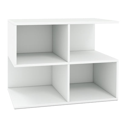 3-Tier Modern S-Shaped End Table, 4 Cubes, White End & Side Tables White at Gallery Canada