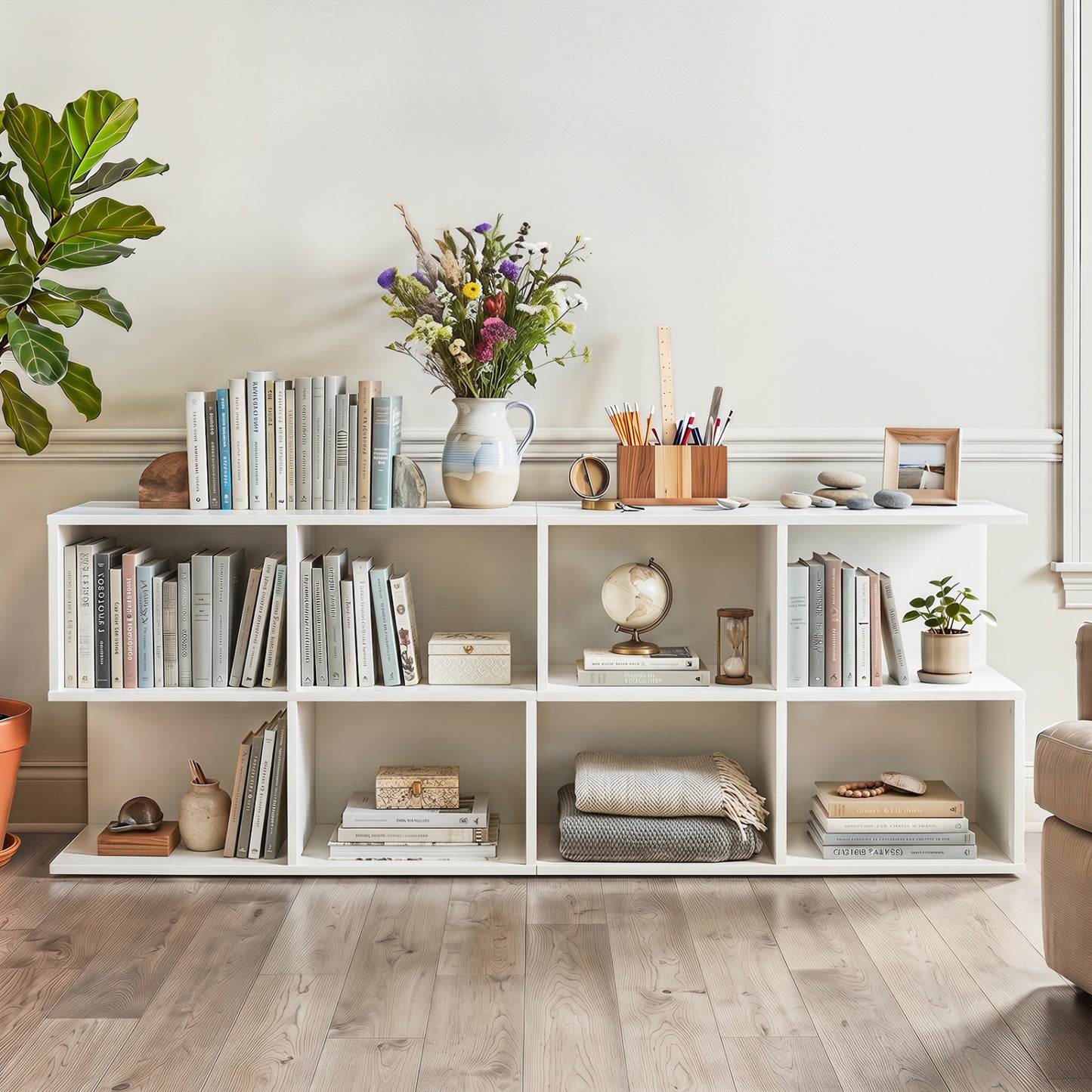 3-Tier Modern S-Shaped End Table, 4 Cubes, White End & Side Tables at Gallery Canada