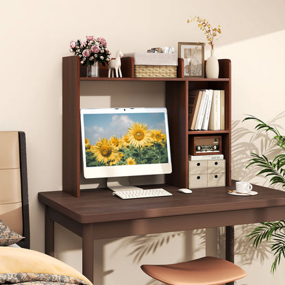 3-Tier Multipurpose Desk Bookshelf with 4 Shelves-HT, Walnut Bookcases at Gallery Canada