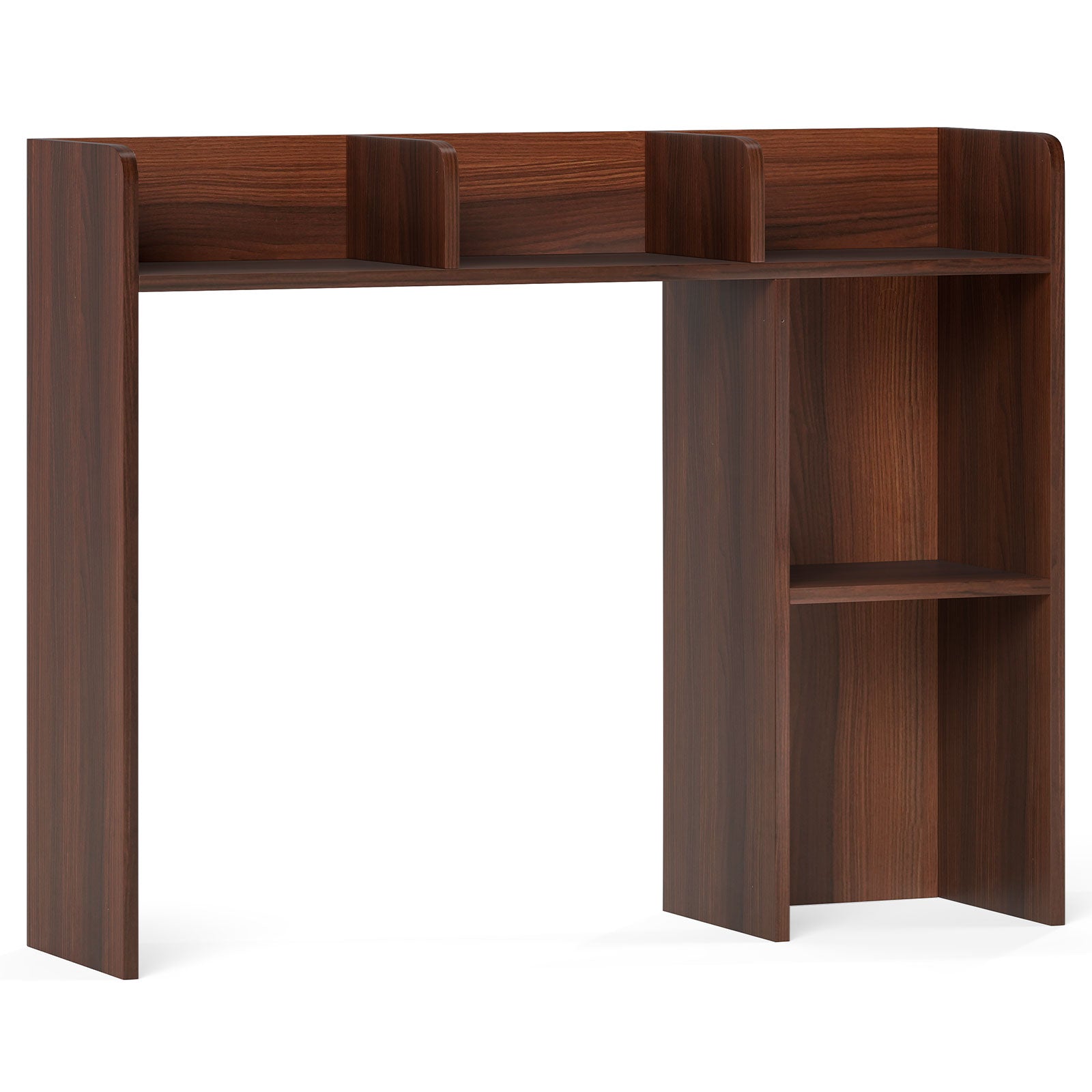 3-Tier Multipurpose Desk Bookshelf with 4 Shelves-HT, Walnut Bookcases at Gallery Canada