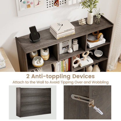 3-Tier 8-Cube Floor Standing Storage Shelves, Gray Bookcases at Gallery Canada