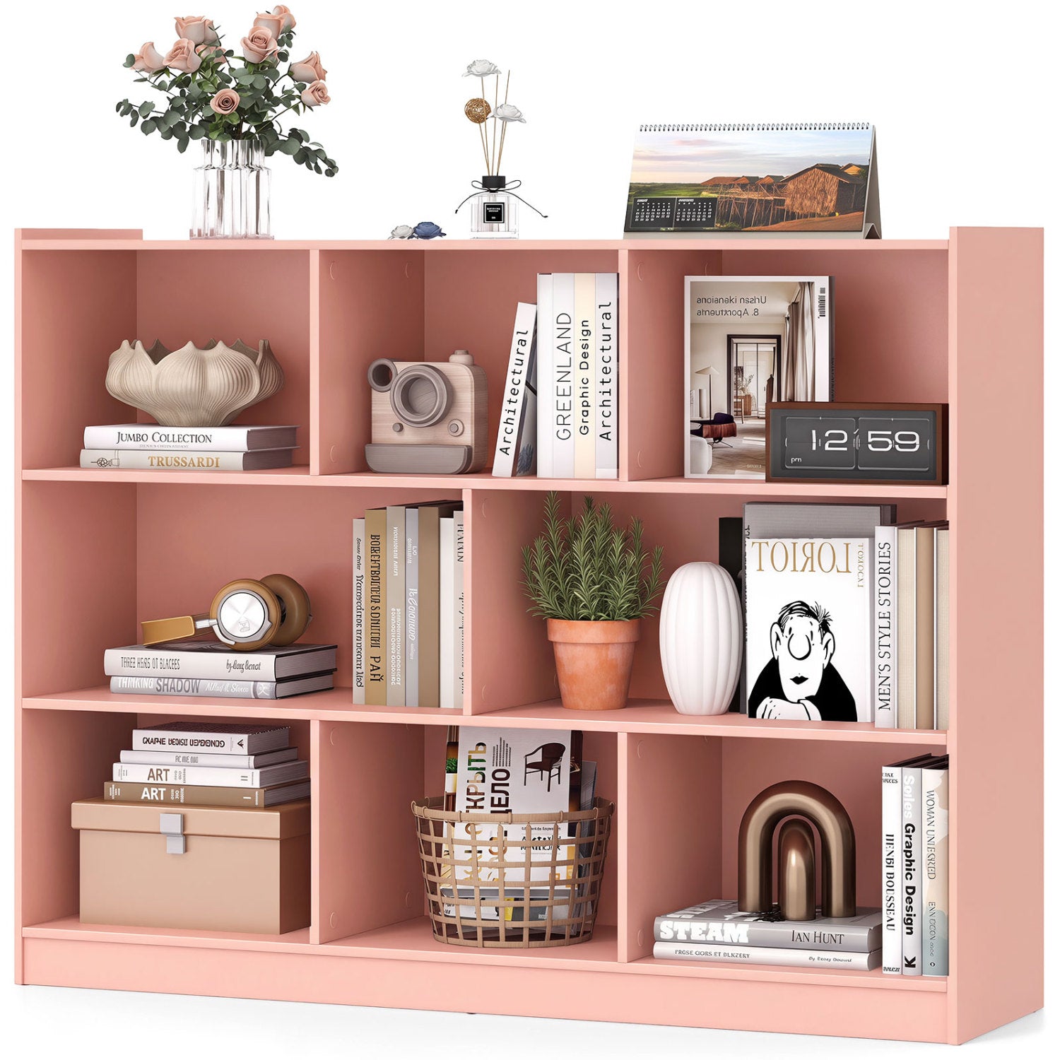 3-Tier 8-Cube Open Bookcase, Pink Bookcases at Gallery Canada